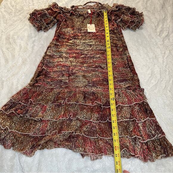 Raga Size S Romantic Gold Tan Mini Dress Cocktail Wedding Resort Rocco New - Picture 9 of 12